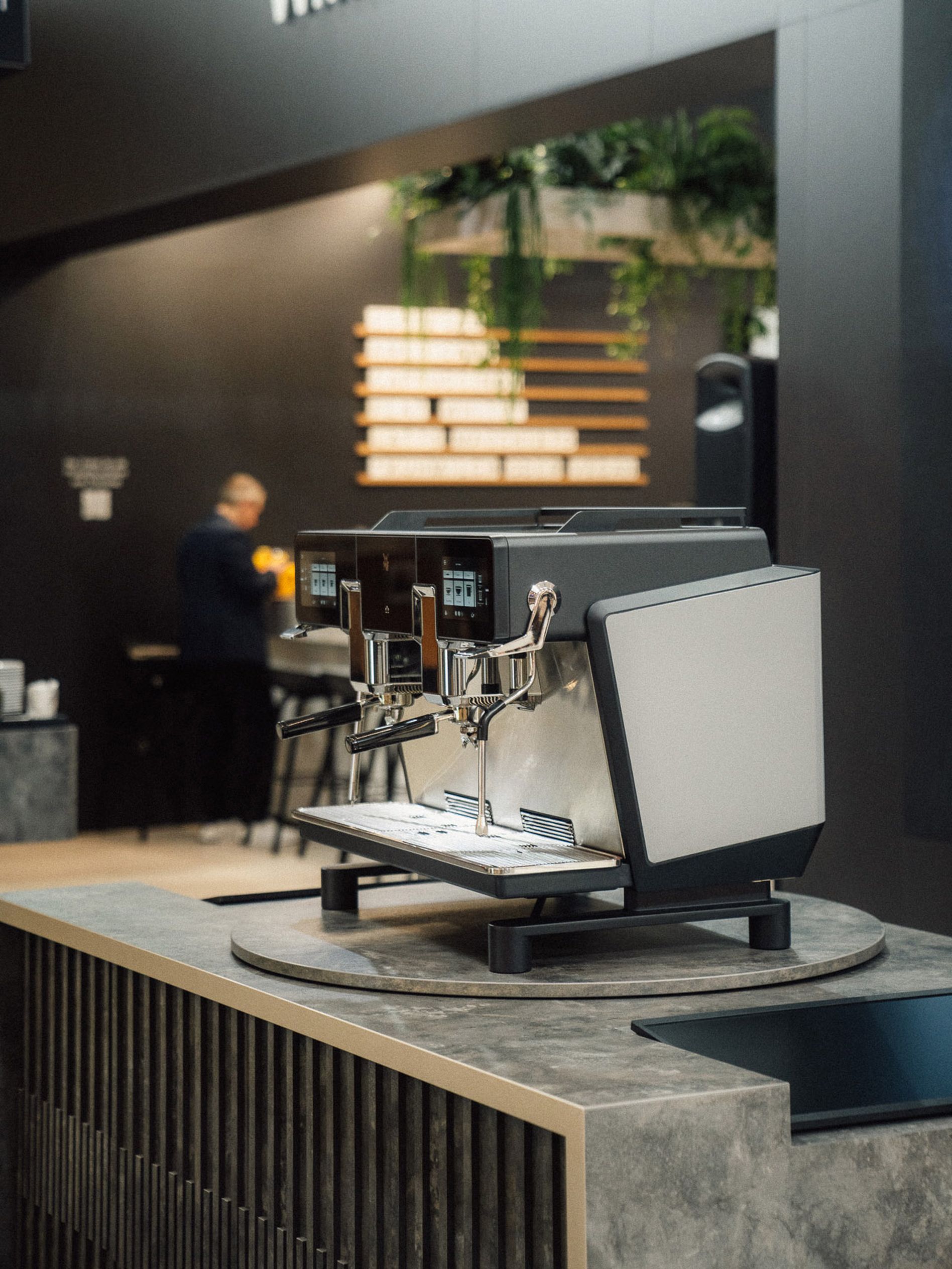 WMF espresso NEXT portafilter machine on trade show booth