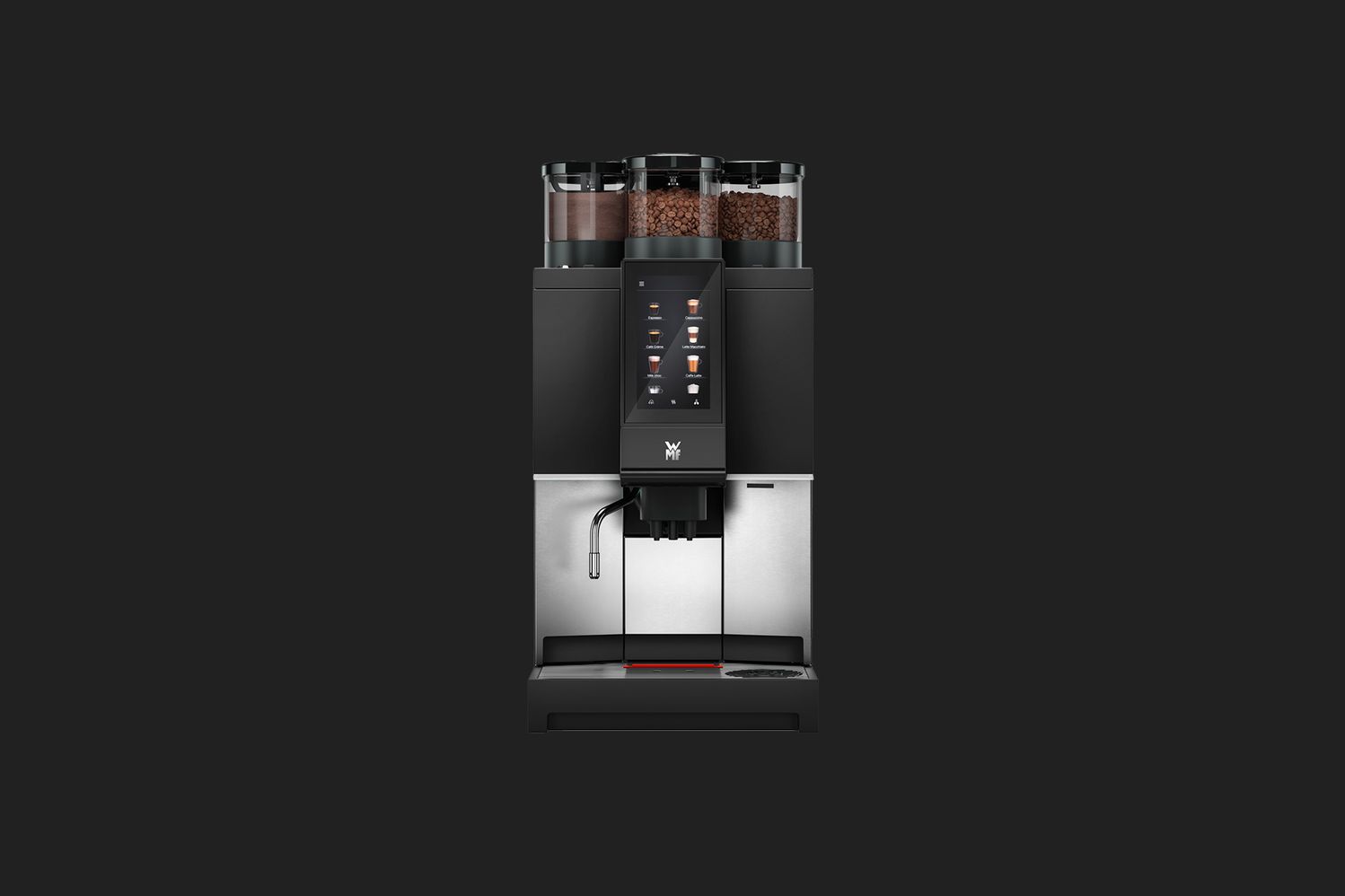 WMF 1300 S Kaffeevollautomat auf dunkelgrauem Hintergrund