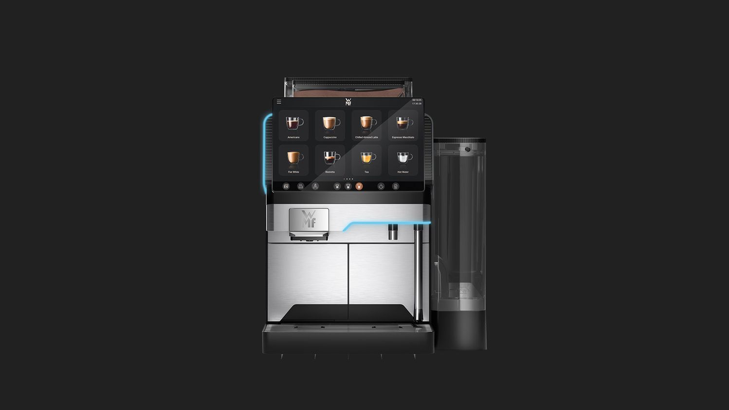 WMF Elevation 10 fully automatic coffee machine with grey background