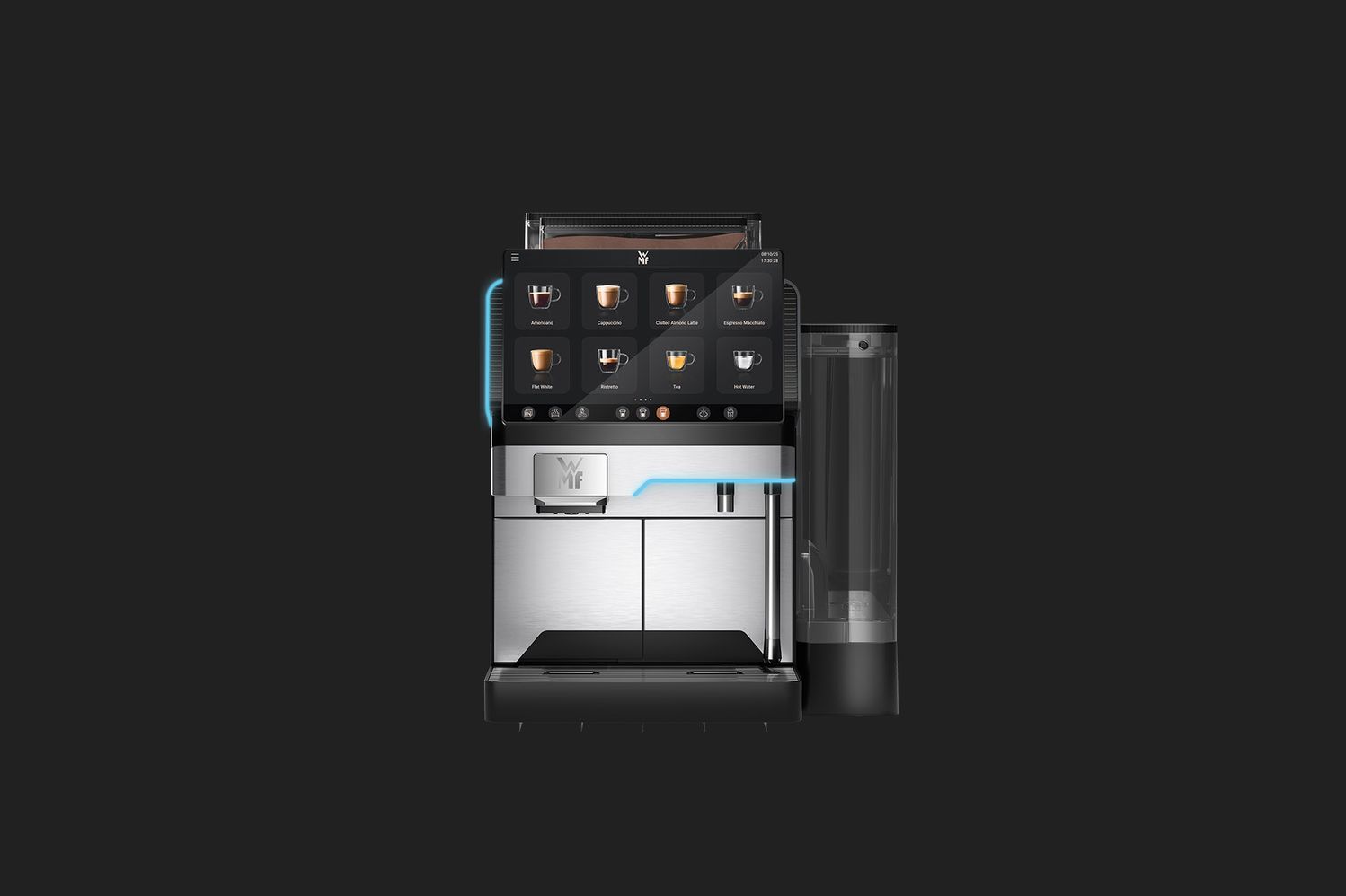 Kaffeevollautomat WMF Elevation 10 mit grauem Hintergrund
