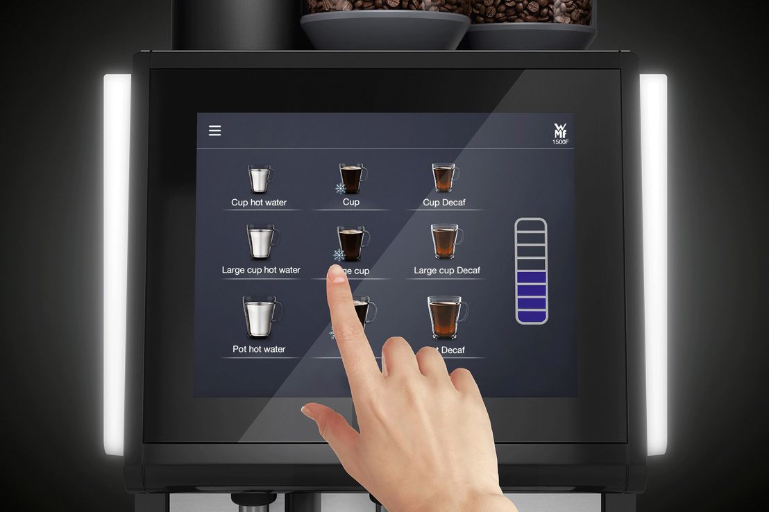 Cool brewed feature on the display of the WMF 1500 F coffee machine