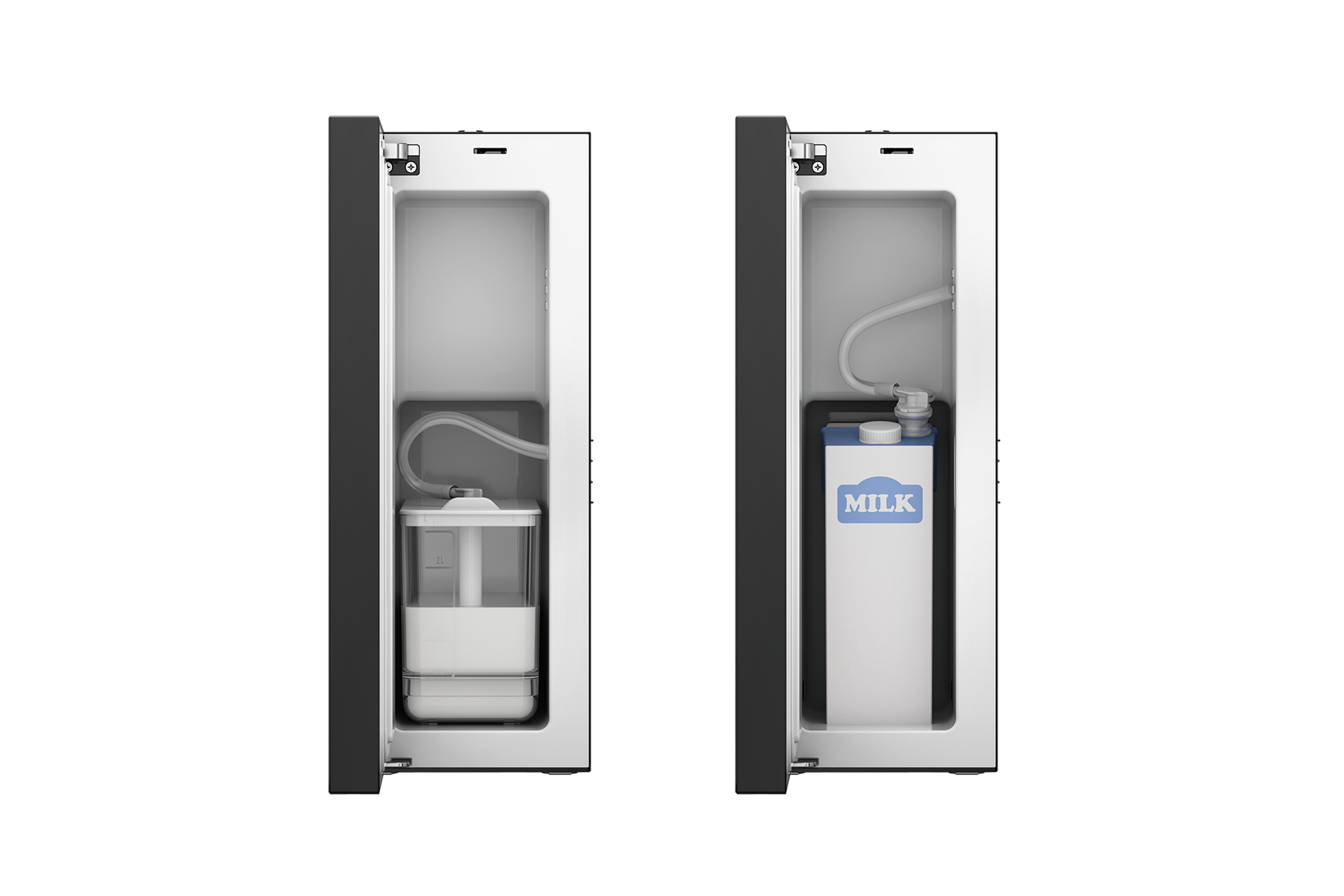 WMF cooler XS, front open with milk tank and with carton