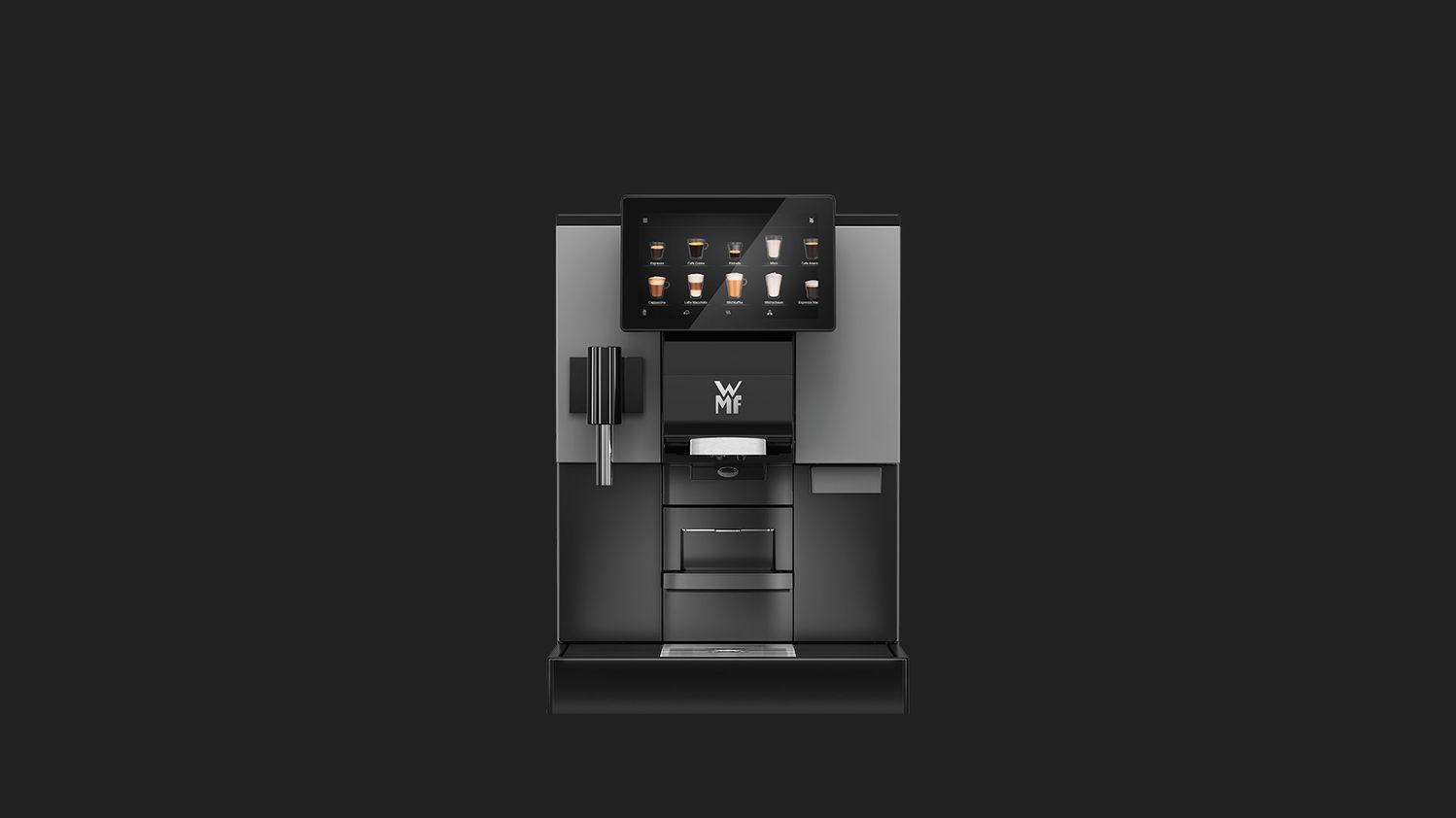 WMF Peak 50 fully automatic coffee machine on grey background