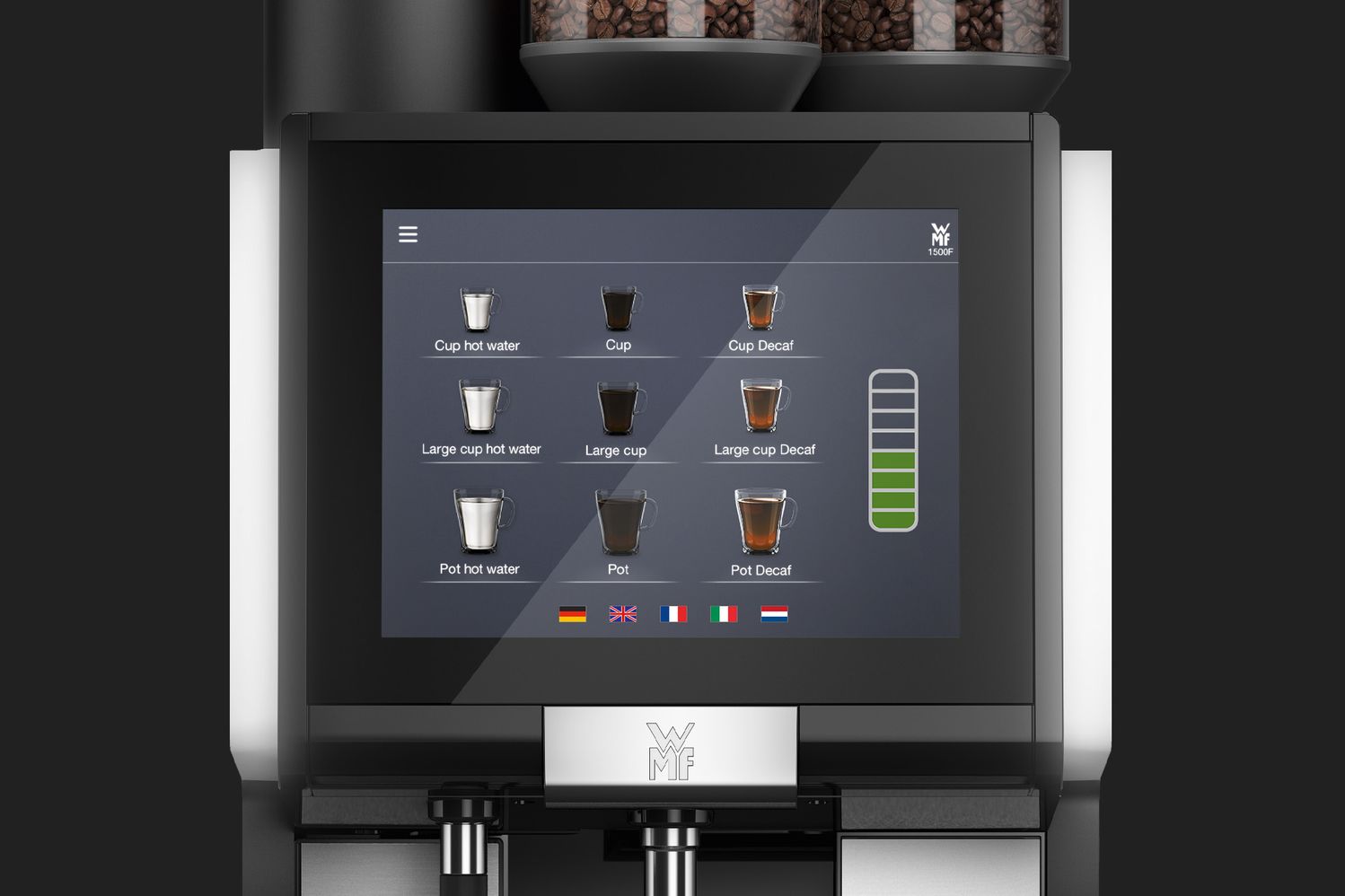 WMF 1500 F intuitive touch display