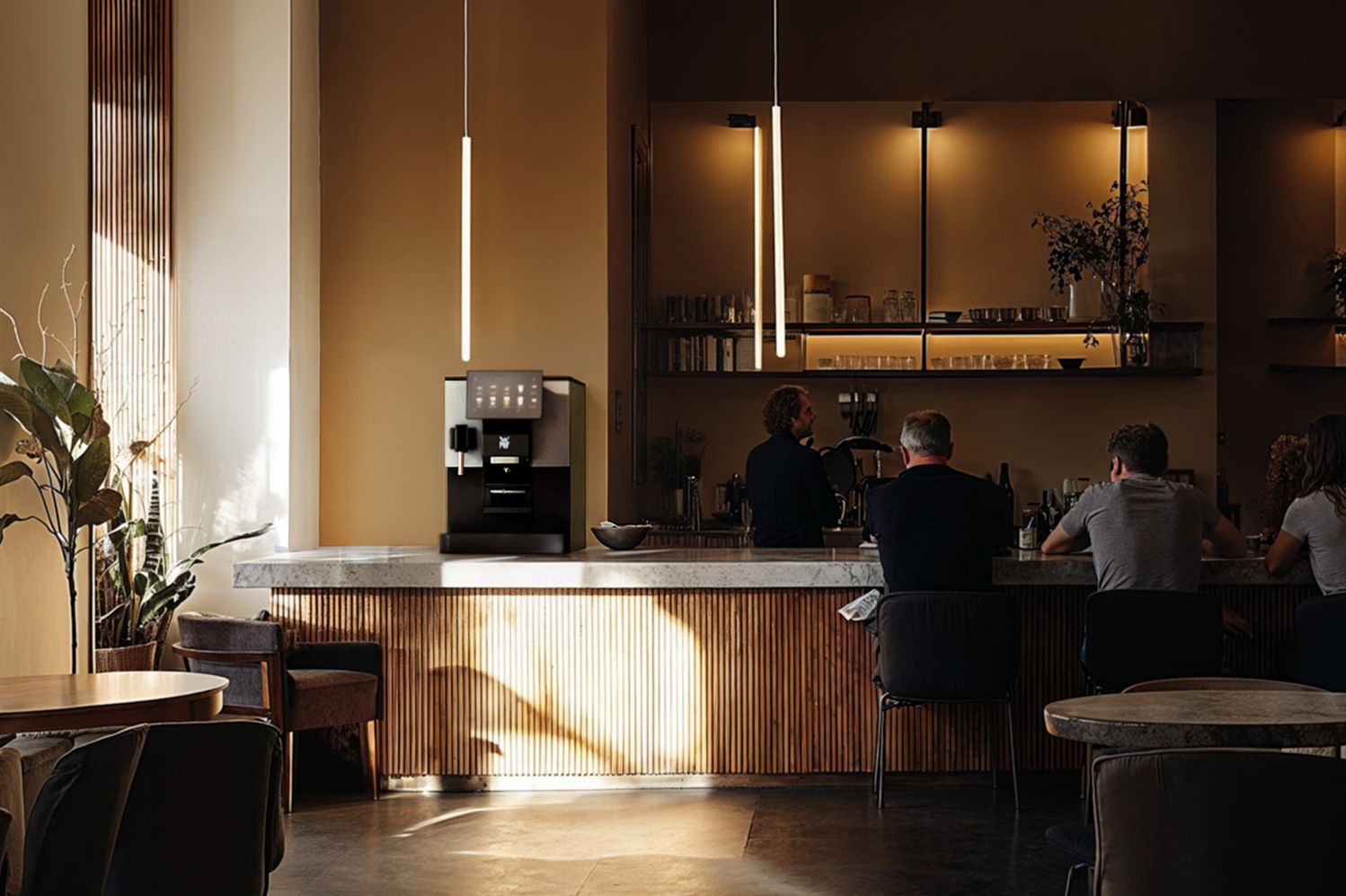 WMF Peak 50 professionelle Kaffeemaschine in einem kleinen Hotel