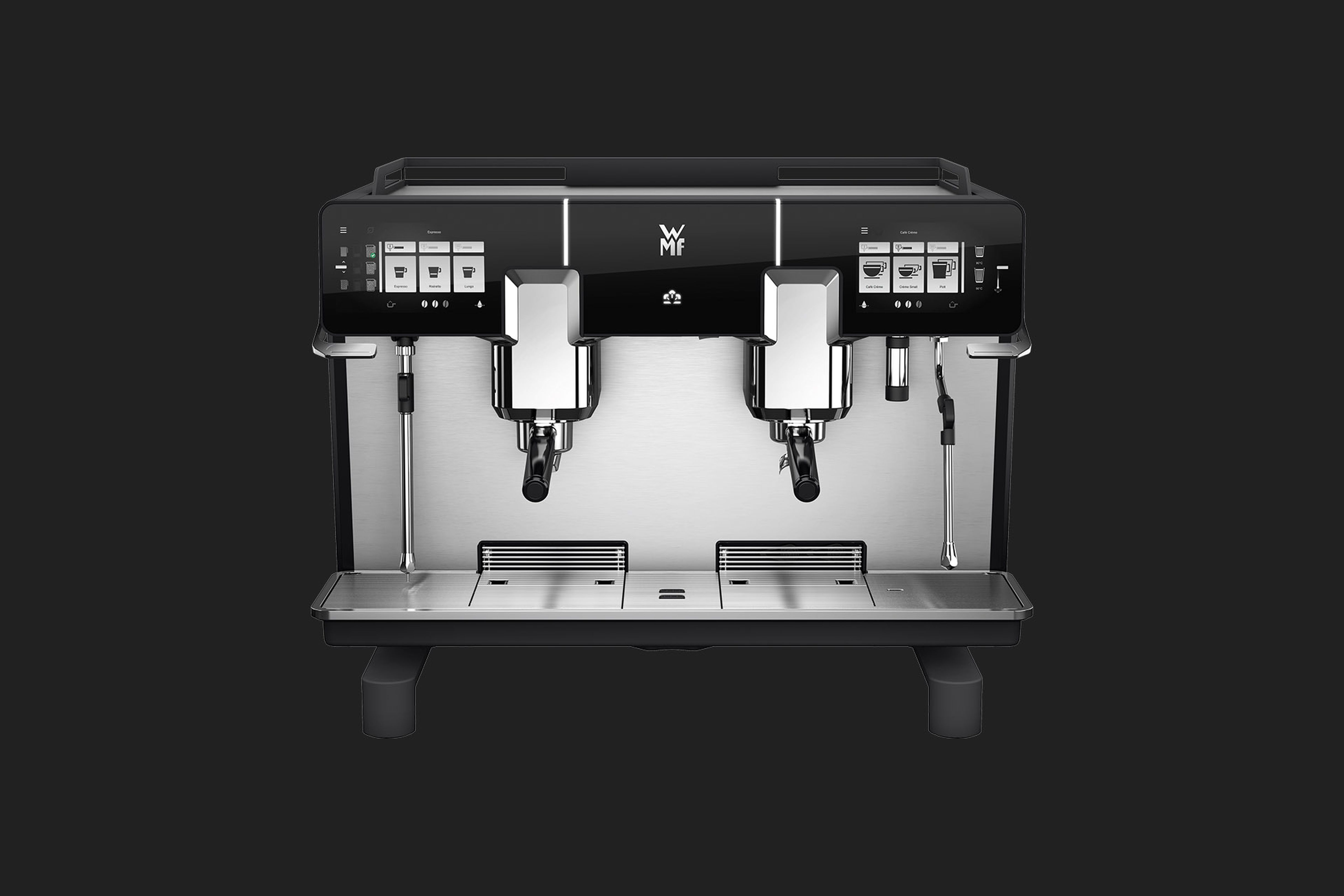 WMF espresso NEXT portafilter machine on grey background