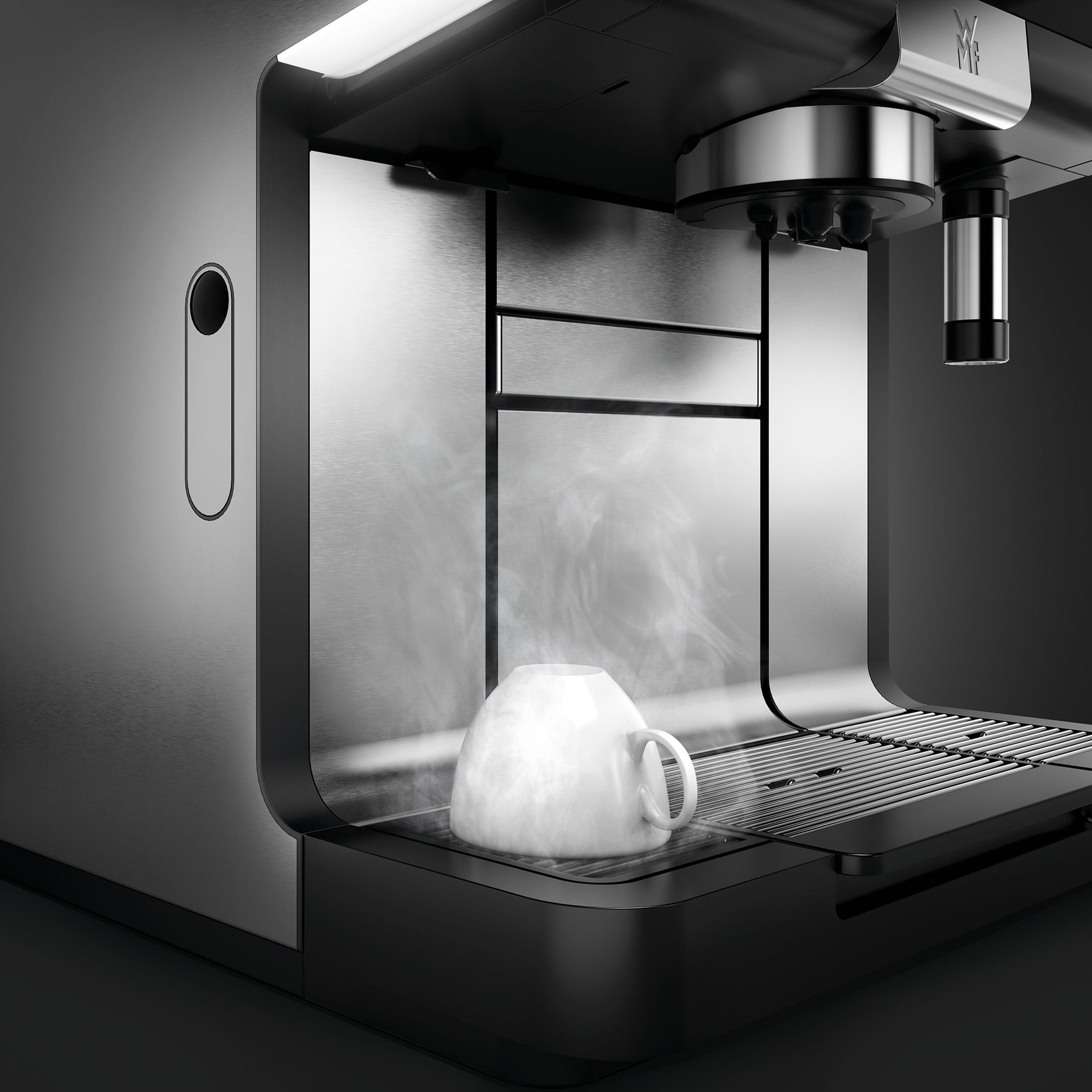 Steam Jet for cup warming at the WMF 9000 S+ coffee machine