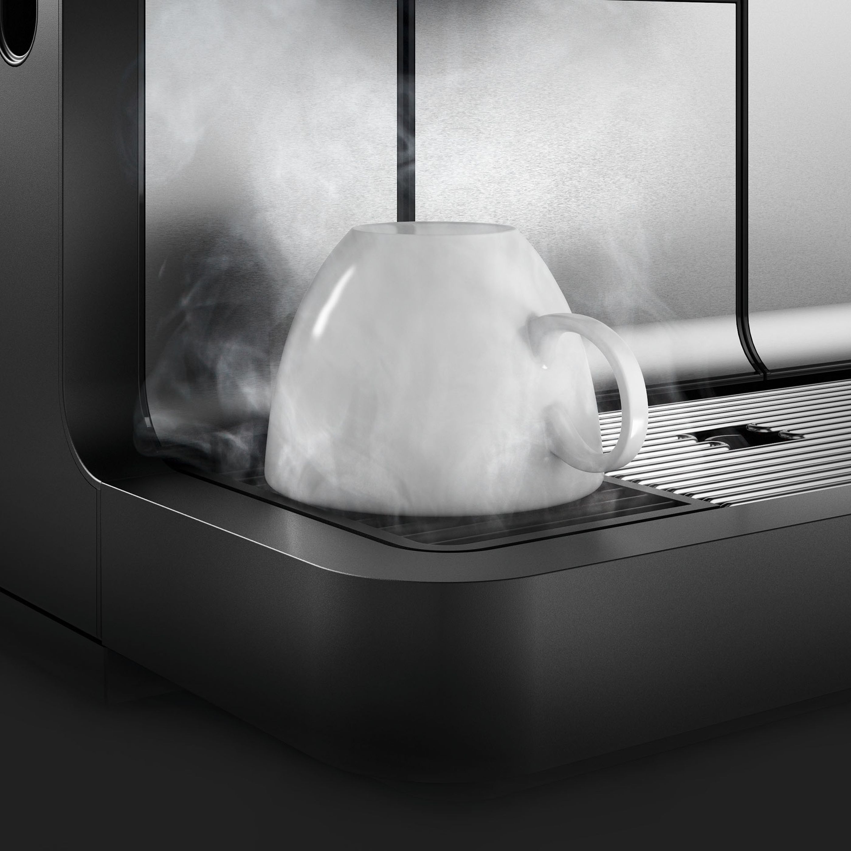 SteamJet for cup warming at WMF 1500 S+ fully automatic coffee machine