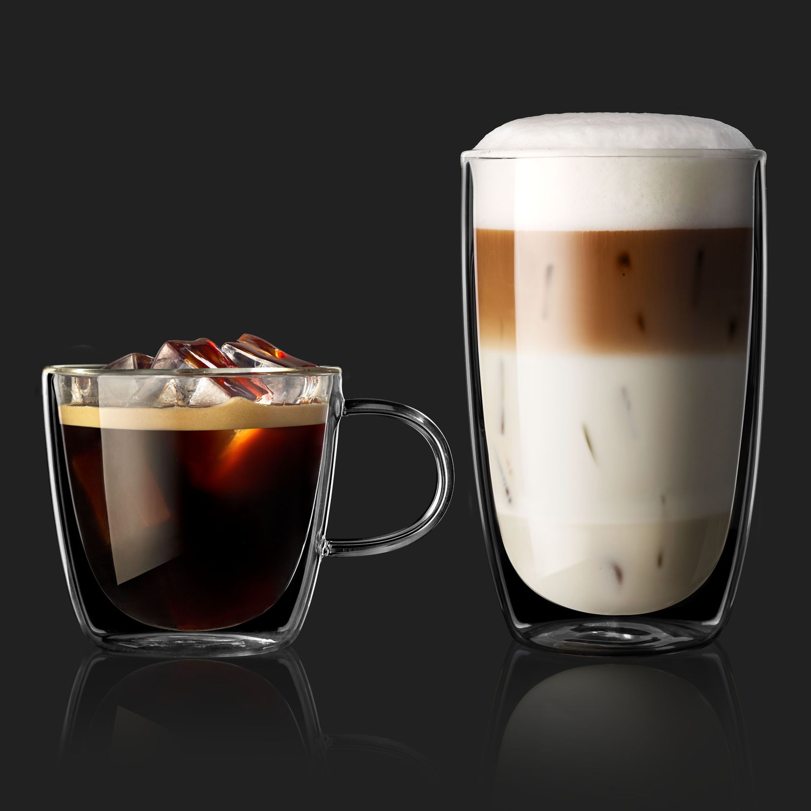 Coffee drinks with ice cubes for WMF Chilled Coffee feature