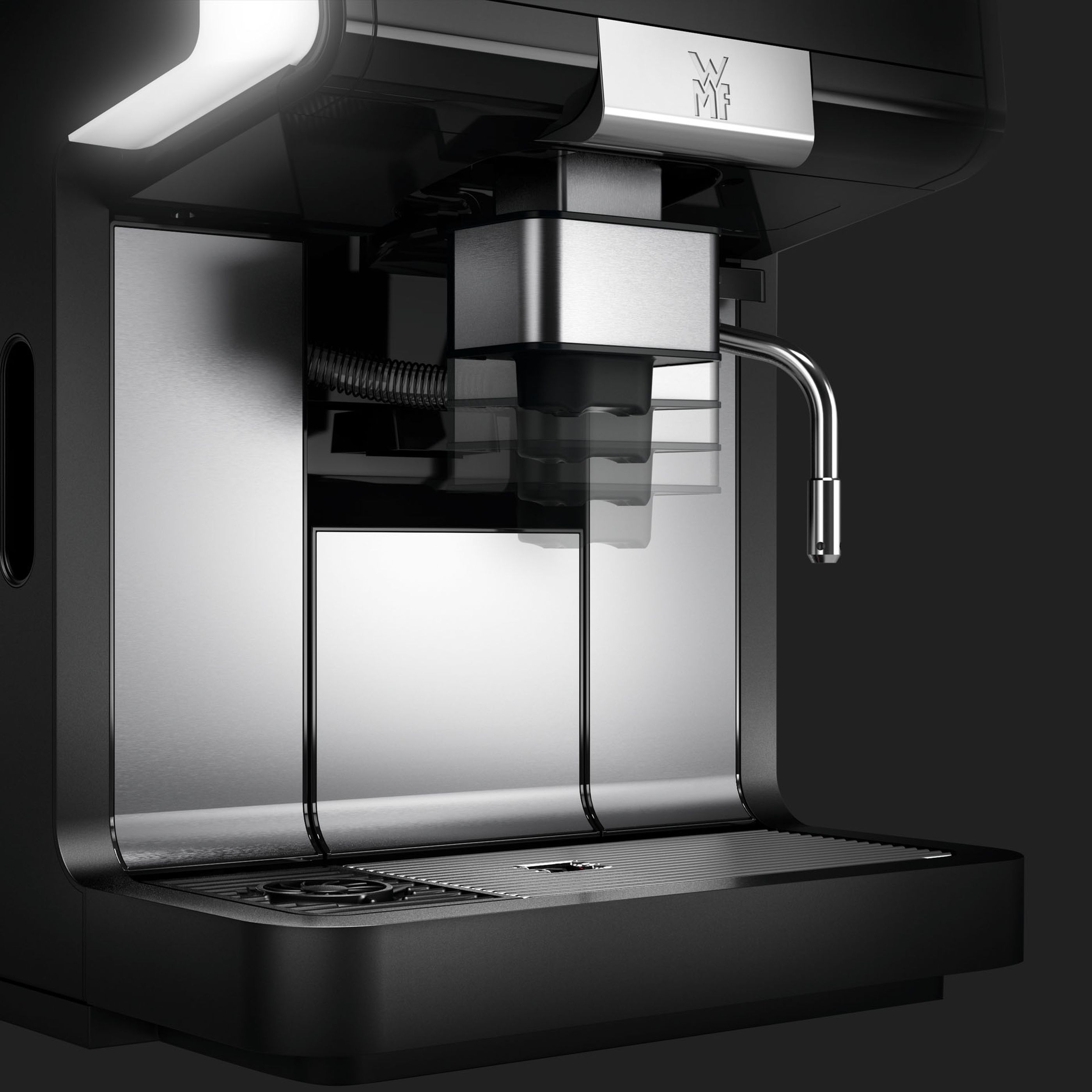 Automatic height-adjustable spout of the WMF 5000 S+